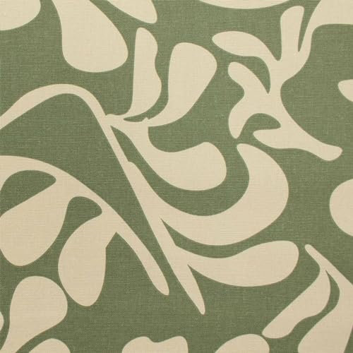 Canvas Stoff Vintage Blätter, Dekostoff 100% Baumwolle, Leinenoptik, salbei (Länge am Stück: ab 50cm / Breite: 140cm)