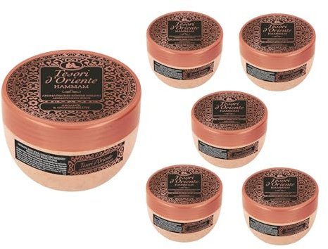 TESORI D'ORIENTE Körperpeeling 'Hammam' 6 x 300 ml, Argan-Öl und Orangenblüte aromatisches Körper Peeling Body Peeling Wellness-Rituale für Körper & Sinne