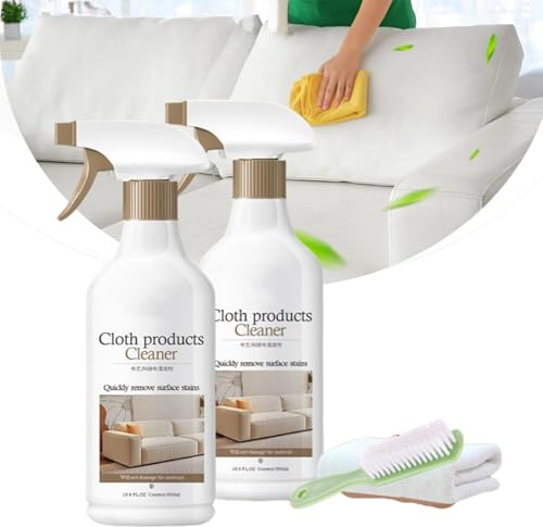 Waschfreies Reinigungsspray für Sofa, Couch Fleckenentferner, Stoff Sofa-Reiniger, Matratzenreiniger und Fleckenentferner-Spray, für Autopolster, Teppiche, Teppiche, 500 ml (2 Stück)