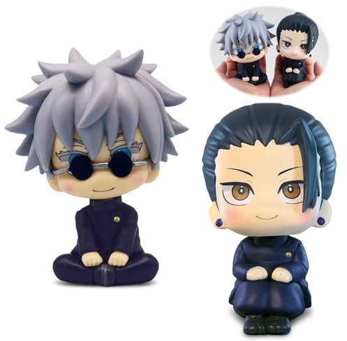 NHYDZSZ Anime Gojo Satoru, 2 PCS Geto Suguru Gojo Satoru Figure, GojoFigur, Gojo Satoru Look Up Figur, Karikatur Figur Statue Desktop Ornamente Sammelobjekte Geschenke für Anime Fans