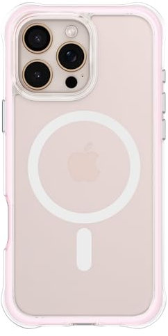 ORNARTO Air Case for iPhone 16 Pro Max 6.9'',Compatible with MagSafe,Clear Military-Grade Drop Protection Phone Cases Cover for Phone 16 Pro Max 6.9 inch-Pink