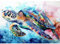 AIRDEA Meeresschildkröte Diamond Painting Erwachsene, DIY 5D Aquarell Diamant Painting Bilder, Bastelset Erwachsene Frauen als Haus Wanddeko 40x30 cm