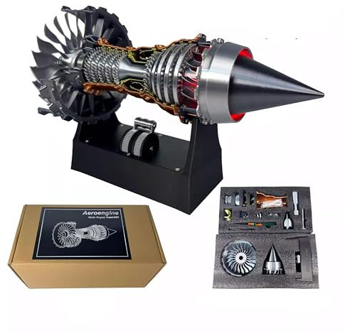 Motor Modellbausatz, Trent 900 Turbofan Aircraft Engine, Einstellbare Geschwindigkeit Flugzeugmotor mit Licht, Mechanische Wissenschaft Bildung Spielzeug Geschenk für Erwachsene, 28cm (Montageversion)