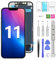 ATEVENSE Kit de reparación de Pantalla LCD iPhone 11 3D Touch IPS FHD COF Completo con Bisel de Acero Inoxidable, Adhesivo Impermeable y Cristal blindado