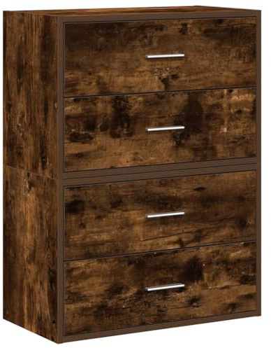 vidaXL Cabinets with 2 Drawers - Smoked Oak Engineered Wood - Flexible Storage Furniture for Living Room/Bedroom, 60x31x40 cm
