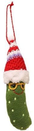 Weihnachtsgurken-Ornament, eingelegte Weihnachtsmannmütze, eingelegter Weihnachtsbaumschmuck, grüne Gurken, zum Aufhängen