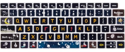 WSLUCKO Silicone Keyboard Cover Skin for Dell Latitude 3440 3450 5430 5431 54207430 7420 7410 14, 15.6 Dell Latitude 7520 9000 9510 9520 9420 9430/16 7650 7640,Space Man