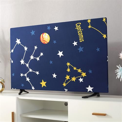 Hixingo TV Staubschutzhülle, TV Abdeckung Staubschutzhülle TV Abdeckung Schutzhülle Fernseher Fernsehabdeckung TV Schutzhülle - Hängender Desktop Gebogener TV Universal (60inch,Sternbild)
