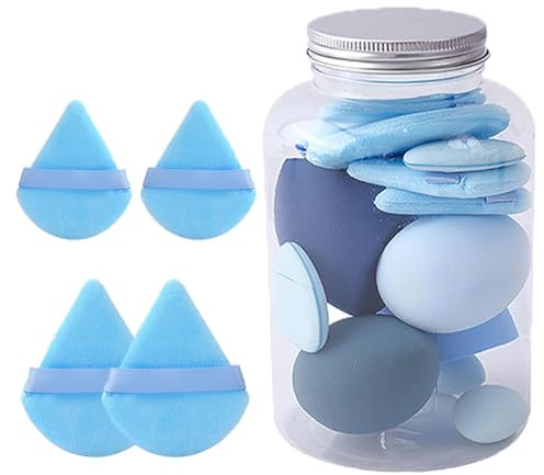 Qfdiwr Juego De 14 Esponjas De Maquillaje, Mezcla De Base, Licuadora De Belleza, Esponja Maquillaje, Beauty Cara Blender Para Base De Esponjas Maquillaje, Esponja De Polvo Triangular