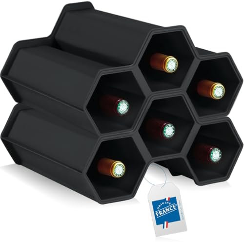 Stimo Weinregal für 6 Flaschen stapelbar Flaschenregal Kunststoff Getränkeregal erweiterbar (2)