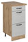 Vicco Küchenunterschrank R-Line, Weiß Landhaus, 40 cm mit Schubladen, AP Eiche
