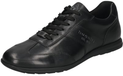 Bugatti 311A9Q144000-1000 Schnürhalbschuh Glattleder Herren in schwarz