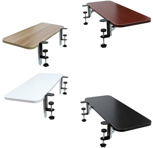 GUIXAN Foldable Desk Extender Armrest Shelf - Ergonomic Clamp-On Keyboard Tray - Elbow Arm Support/Increase Table Space/Teak/65 * 25Cm/26 * 10In