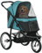 PawHut Hundewagen Hundebuggy klappbar für Hunde & Katzen bis 20 kg Katzenbuggy mit geländegängige Gummiräder Kissen Netzfenstern Türen Katzenwagen mit Aufbewahrungskorb Buggy Dunkelgrün