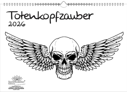 Totenkopfzauber DIN A3 Kalender für 2026 Skull Totenkopf Bones Gothik - Seelenzauber