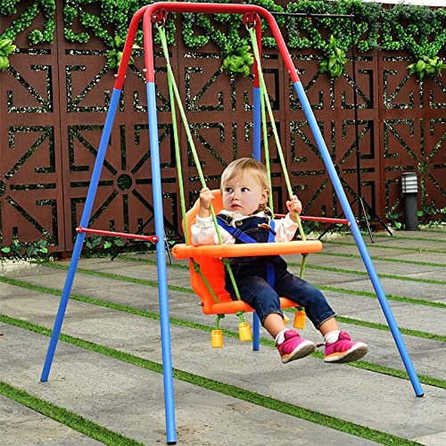 3-in-1 Babyschaukel für den Innenbereich, Schaukel für Kinder, mit Gestell aus Metall, faltbar, für den Außenbereich, für Kinder, einfach zu montieren und zu verstauen
