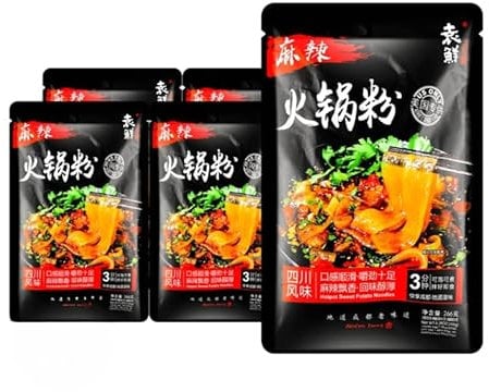 Hot and Sour Noodles, Non Fried Instant Chinese Lamian Noodles, Fast Staple Food, Packaged Meals, Convenience Food, Delicious and Spicy (Spicy Hot Pot Rice noodle,10 bags)