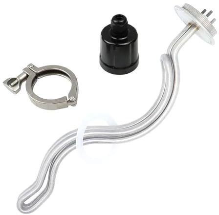 Heating Element，2 Tri Clamp OD64 Electric Immersion Water Heater 220V Seamless Ripple Heating Element For Brewing(Heater Clamp,220v 3500w)
