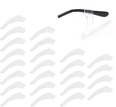 12 Pairs Silicone Anti-Slip Ear Grips Glasses Ear Cushions Comfortable Eyeglass Temple Tip Transparent Non-Slip Ear Hooks for Glasses Sunglasses & Reading Glasses Accessories
