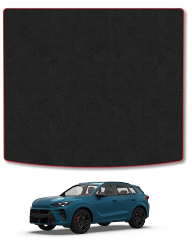 CUPRA Terramar (2024+) Carpet Boot Mat | Red Edge Trim Tailored Fit Boot Liner Full Coverage Protection Accessories Easy Clean Anti Slip Made in the UK