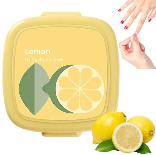 40Pcs Nail Polish Remover Pads,Nail Varnish Remover,Gel Polish Rem-Over In Box,Quickly & Easily Na-Il Po-Lish Rem-Over Wipes,Natural Ingredients,Instant Removal N-Ail Wipes For Gel Varnish (Lemon)