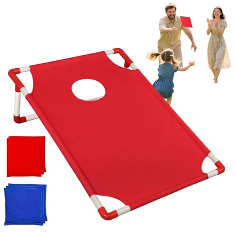 Sitzsack: 58 x 51 x 18 cm, Cornhole-Spiel, D-Sack | Wurfspiel mit 6 Säcken, E-Sitzsack mit Maisloch für Spaß im Freien, drinnen