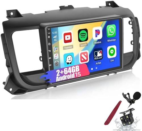 [2 64G] Stereo Android 15 per P-eugeot Expert 2016-2020 C-itroen Jumpy 3/T-oyota Proace Carplay Wireless, Radio GPS con schermo tattile da 9 pollici 2K Navigazione WiFi Bluetooth FM RDS,K6 pro plus