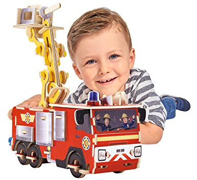 Eichhorn 109255602 - Feuerwehrmann Sam 3D Puzzle, 23x18,5cm, Bastelset zum Zusammenbauen, Motiv: Jupiter