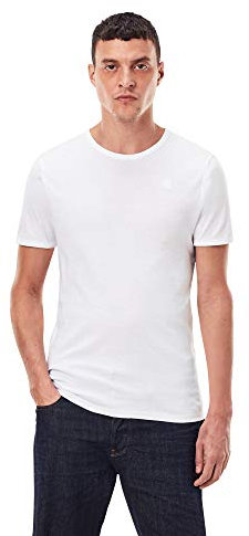 G-STAR Paquete De Dos Camisetas Base para Hombre, Blanco (White D07205-124-110), L