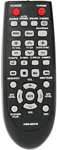 ALLIMITY Remote Control for Samsung Soundbar System HW-F450 & HWF450, AH59-02547B, Ergonomic Design, 10m Range, Alkaline Battery, 12 Button Control