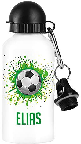 Striefchen® Trinkflasche für Kinder - Fußball - mit Wunschnamen Fußball