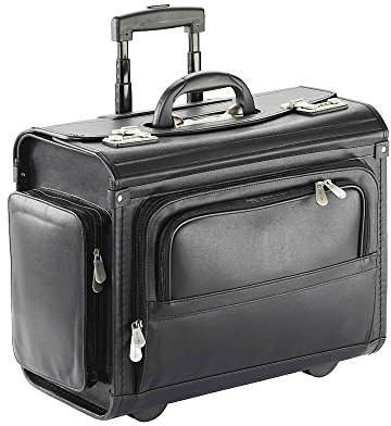 DERMATA Pilotenkoffer aus Kunststoff Trolley-System Organizereinteilung Laptop-Fach