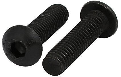 sourcing map 2pcs M8x30mm Boulon Filetage à Gauche Vis Pas à Gauche à Tête Bombée Classe 10.9
