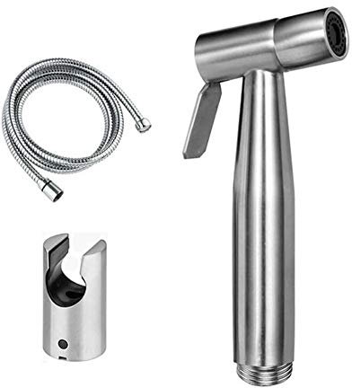 HpyAlwys WC Bidet Pulvérisateur kit de Salle de Bain à Laver Ensemble de Douche avec Support pour Cheval Handheld Spray Eau en Acier Inoxydable 304 WC Bidet rinçage