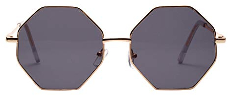 Sonnenbrille Modische Damen Vollrand Achteckige Linse Mode einzigartiges Design Brillen Zubehör charmante Damen Sommer tragen(A,free)