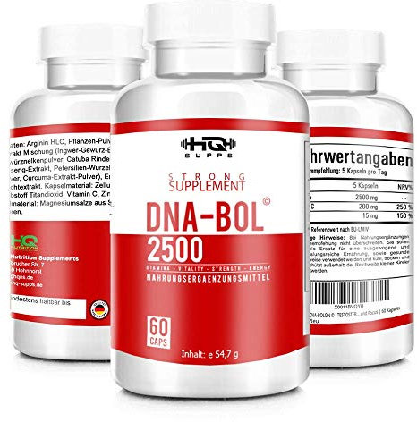 DNA-BOL © - Hardcore Pre Workout Booster - L- Arginin extrem hochdosiert - Muskelaufbau - beliebt im Bodybuilding - Power, Kraft