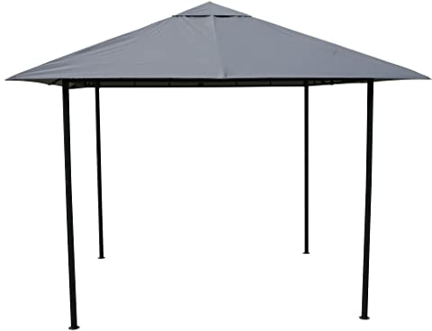 GRASEKAMP Qualität seit 1972 Antikpavillon Amalfi Flex 3 x 3 m Grau Gartenpavillon Partyzelt