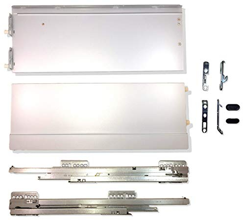 GRASS Schubladensystem Set Nova Pro SCALA Hoher Vollauszug gedämpft, synchronisiert, 40kg, Höhe 186 mm, mit Soft Close, Schubladenauszug Schublade Schubkastenauszug (NL 500mm, Silver) von UMAXO®