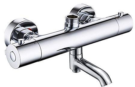 Kibath L457551 Robinet thermostatique pour colonne de douche avec canon, Chrome brillant