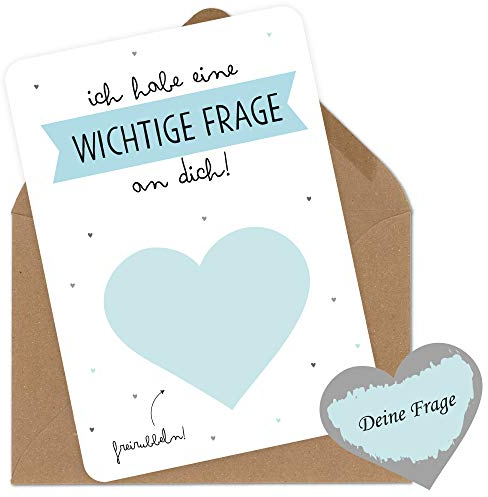 OWLBOOK Rubbelkarte Blanko Blau zum selber personalisieren Rubbellos für eigenen Text Geschenke Geschenkideen für Freund Mann zur Hochzeit & Verlobung