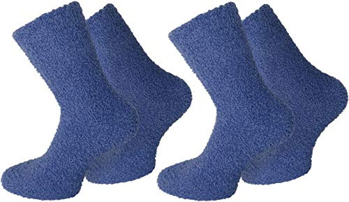 2 Paar Kuschelsocken / Bettsocken / Socken Stripe geringelt mit Elasthan