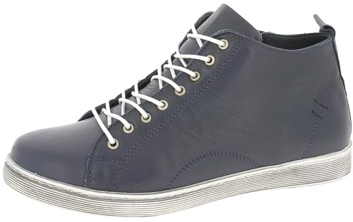 Andrea Conti Damen Stiefelette Leder Boot Reißverschluss lose Einlagen 0348734, Größe:38 EU, Farbe:Blau