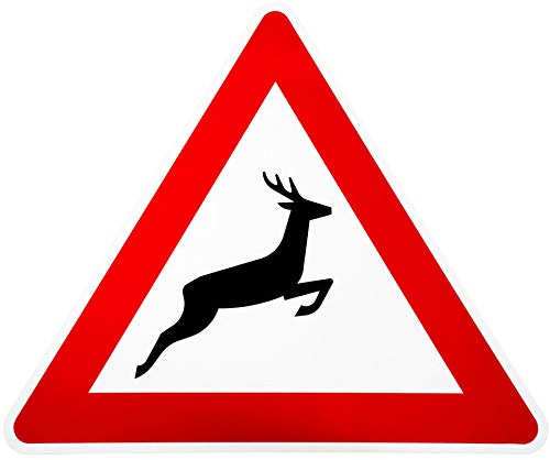 ORIGINAL Verkehrsschild Nr. 145-20 * Wildwechsel Aufstellung links * Verkehrszeichen Achtung Warnschild Strassenschild Hinweisschild Gefahrenzeichen Schild Gefahrenschild Reh Hirsch Schilder