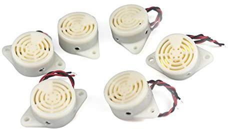 Taikuwu Elektronischer Summer 6 Stück DC 3-24V | 95dB Buzzer Alarm mit Piezo-Technologie | Für Haushaltselektronik, Fahrzeuge & Spielzeug | Einfache Installation (Weiß)
