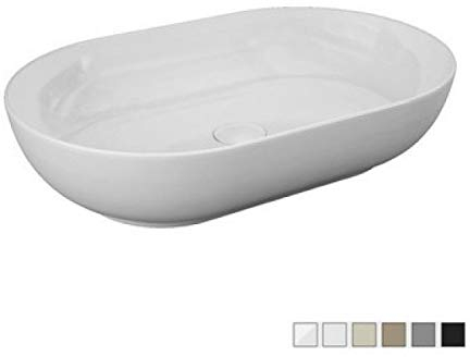 Aufsatzwaschbecken oval grau matt - Feeling