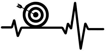 SHMAZ 15,7 * 7,3 cm Herzschlaglinie Archery Target Bullseye Decor Automodellierung Aufkleber Zubehör Stoßstangenfenster