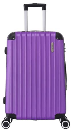 TROLLEY ADC - Valise Cabine 55x34x23 - Rigide, Légère 2,5 Kg - 39 litres - 4 Doubles Roues Silencieuses - Maniable, Pratique et Étanche - Collection Corner - Violet