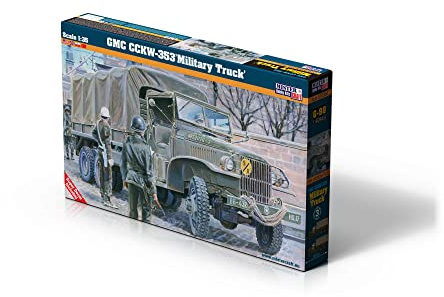 Mistercraft Modellbausatz GMC CCKW-353 ‘Military Truck’ Maßstab 1:35, Plastikbausatz, Bausatz zum Zusammenbauen, Inklusive Klebstoff, Kunststoffmodell, Bauanleitung,196mmx64mm