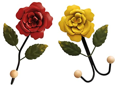 Zerodeko Wandhaken Selbstklebend Blumen Bademantelhaken 2 Stücke Handtuchhaken Garderobenhaken Wandgaderobe Dekorative Platzsparende Türhaken für Mantel Jacken Handtasche Handtuch