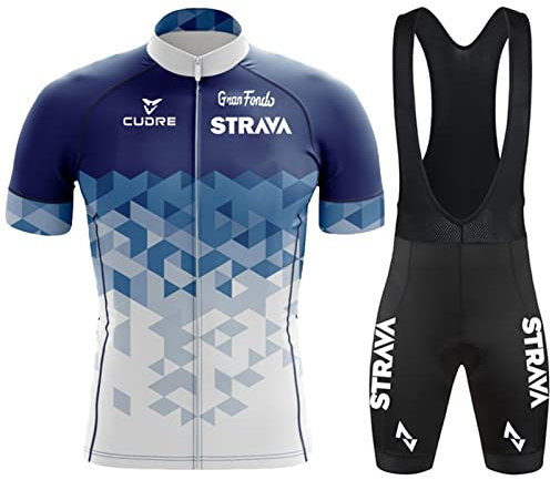 Radtrikot Set,Fahrradtrikot Herren,Atmungsaktives Sommer Kurzarm Fahrradtrikot Kurzarm + Radhose,Fahrradbekleidung Set für Fahrrad Rennrad MTB (16,M)